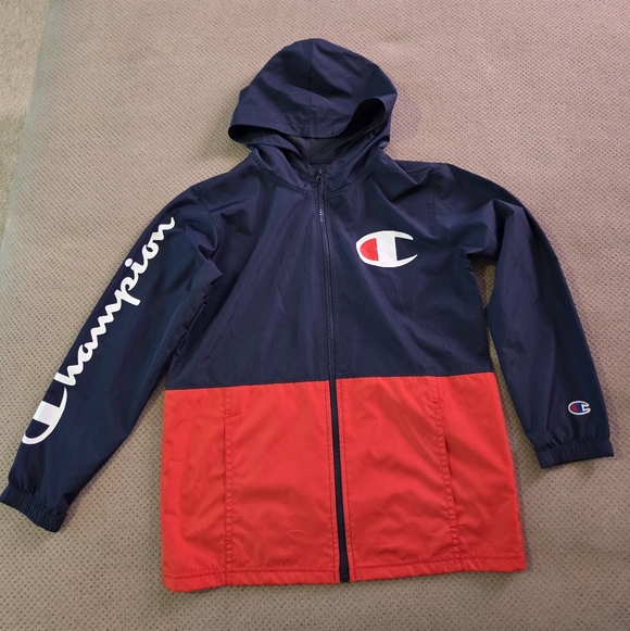 Champion Authentic Athleticwear Full Zip Up Color Block Windbreaker Youth Size s - Picture 2 of 12